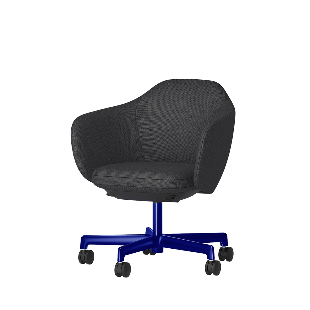 BIWA NST2KE-GV328 low-type  (ロータイプ ) 5本昇降脚 KE / Fabric ( Knolll - Hourglass ) ナイロン双輪キャスター [ Leg: GV3/ Gloss Ultramarine | Seat : 27 / Alley ]