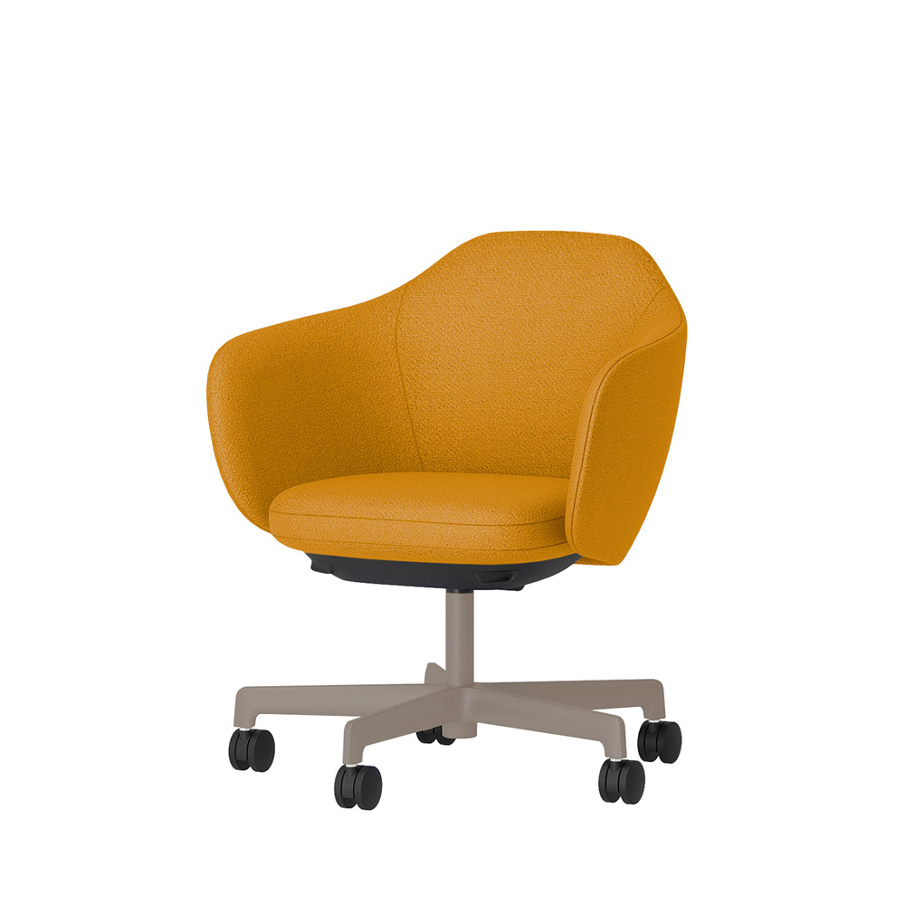 BIWA NST2CM-F5C5 low-type  (ロータイプ ) 5本昇降脚 TS / Fabric ( Kvadrat - Saxiion ) ナイロン双輪キャスター [ Leg: F5/ Satin Soft taupe | Seat : 447 ]