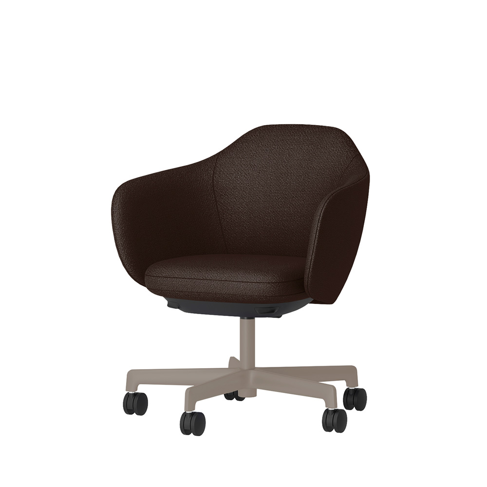 BIWA NST2CMM-F5C5 low-type  (ロータイプ ) 5本昇降脚 TS / Fabric ( Kvadrat - Saxiion ) ナイロン双輪キャスター [ Leg: F5/ Satin Soft taupe | Seat : 397 ]