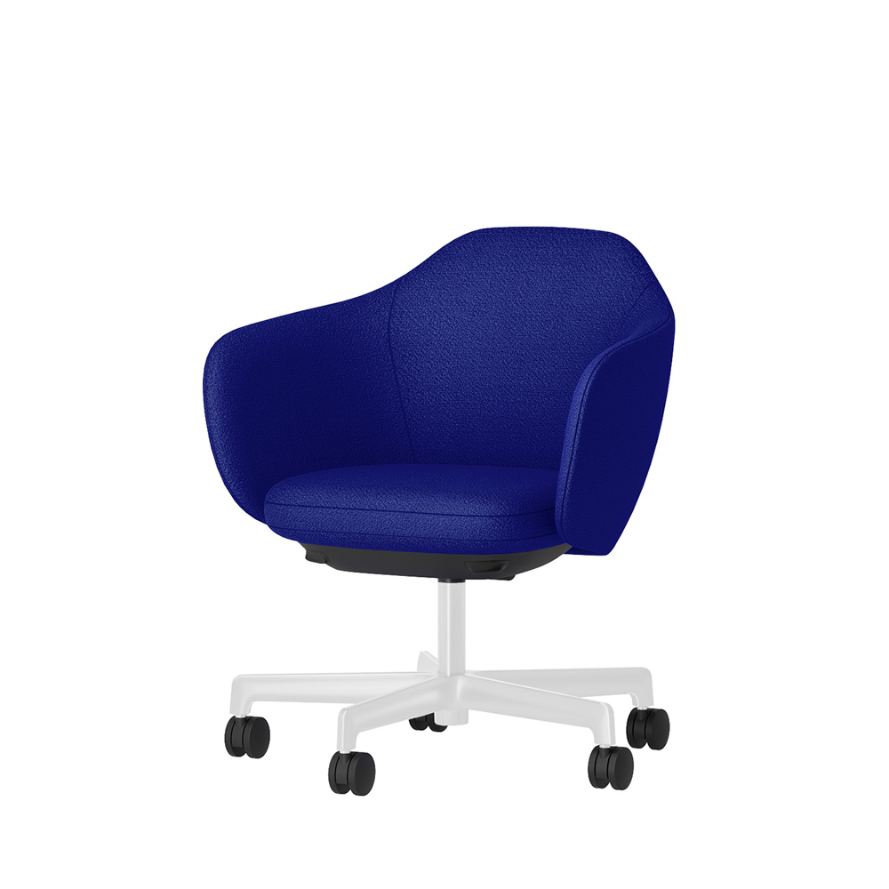 BIWA NST2KE-W228 low-type  (ロータイプ ) 5本昇降脚 TS / Fabric ( Kvadrat - Saxiion ) ナイロン双輪キャスター [ Leg: GT9/ Gloss White T | Seat : 757 ]