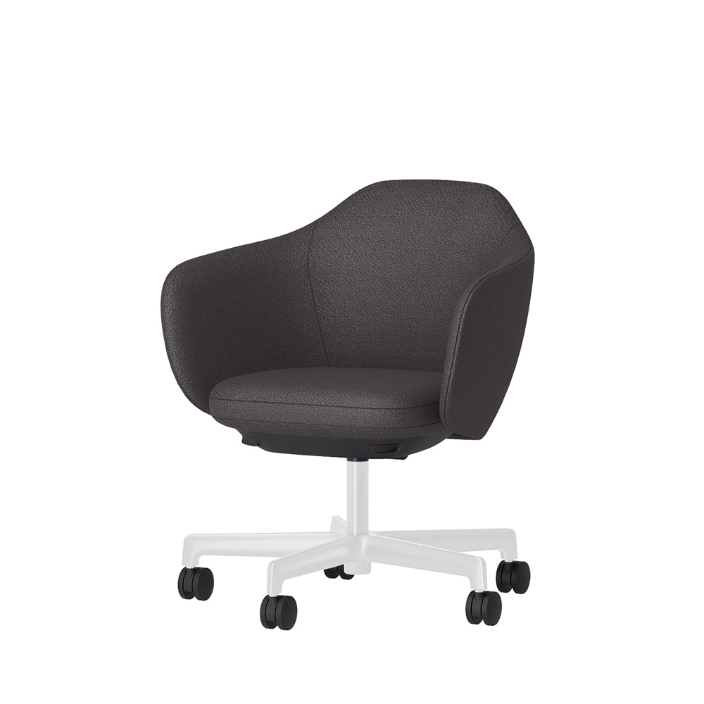 BIWA NST2KEM-W203 low-type  (ロータイプ ) 5本昇降脚 TS / Fabric ( Kvadrat - Saxiion ) ナイロン双輪キャスター [ Leg: GT9/ Gloss White T | Seat : 177 ]