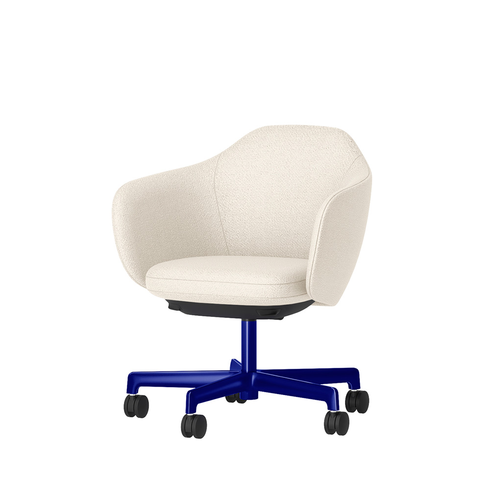 BIWA NST2CMM-GT9C5 low-type  (ロータイプ ) 5本昇降脚 TS / Fabric ( Kvadrat - Saxiion ) ナイロン双輪キャスター [ Leg: GV3/ Gloss Ultramarine | Seat : 107 ]