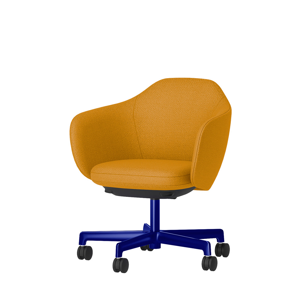 BIWA NST2CMM-GT9W2 low-type  (ロータイプ ) 5本昇降脚 TS / Fabric ( Kvadrat - Saxiion ) ナイロン双輪キャスター [ Leg: GV3/ Gloss Ultramarine | Seat : 447 ]