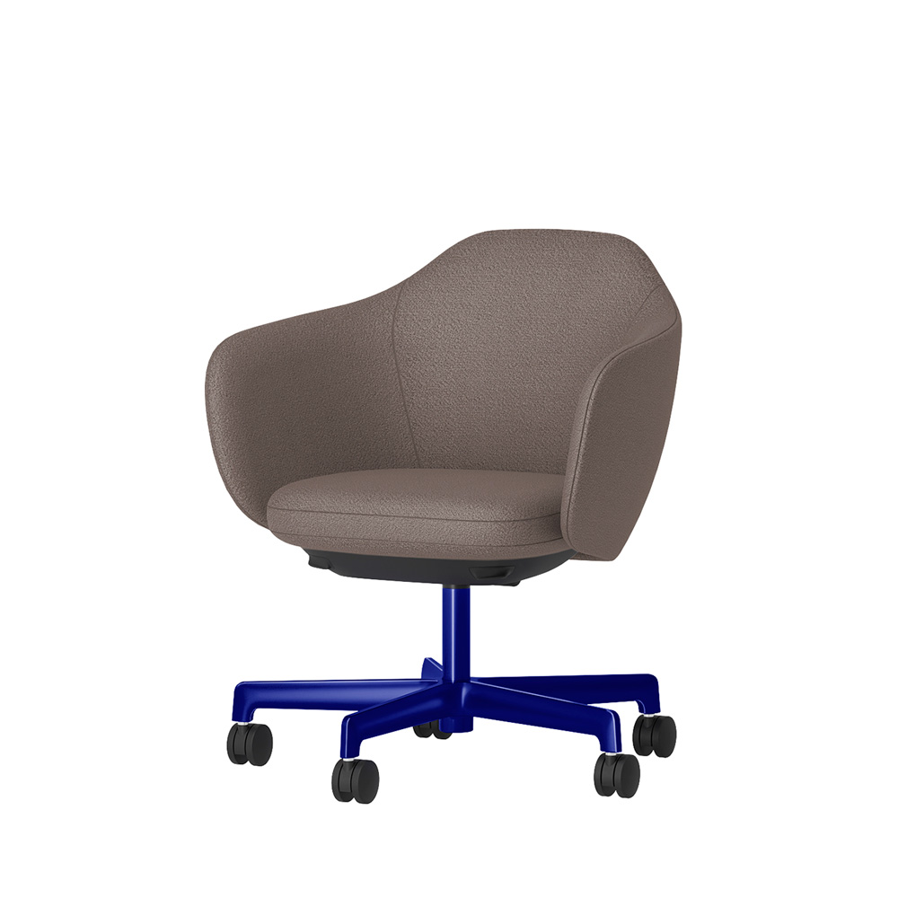 BIWA NST2CM-Z9C5 low-type  (ロータイプ ) 5本昇降脚 TS / Fabric ( Kvadrat - Saxiion ) ナイロン双輪キャスター [ Leg: GV3/ Gloss Ultramarine | Seat : 367 ]