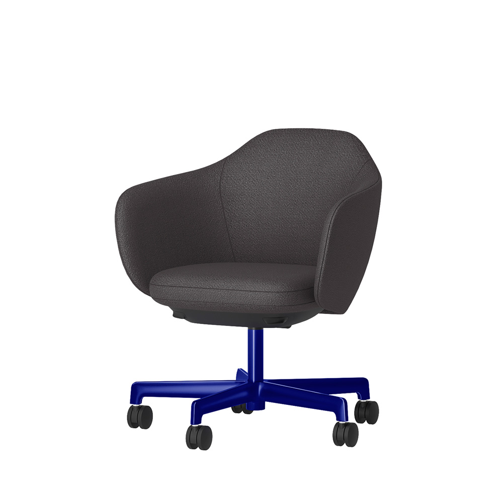 BIWA NST2CMM-Z9H8 low-type  (ロータイプ ) 5本昇降脚 TS / Fabric ( Kvadrat - Saxiion ) ナイロン双輪キャスター [ Leg: GV3/ Gloss Ultramarine | Seat : 177 ]