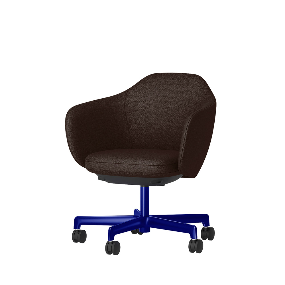 BIWA NST2CM-Z9W2 low-type  (ロータイプ ) 5本昇降脚 TS / Fabric ( Kvadrat - Saxiion ) ナイロン双輪キャスター [ Leg: GV3/ Gloss Ultramarine | Seat : 397 ]