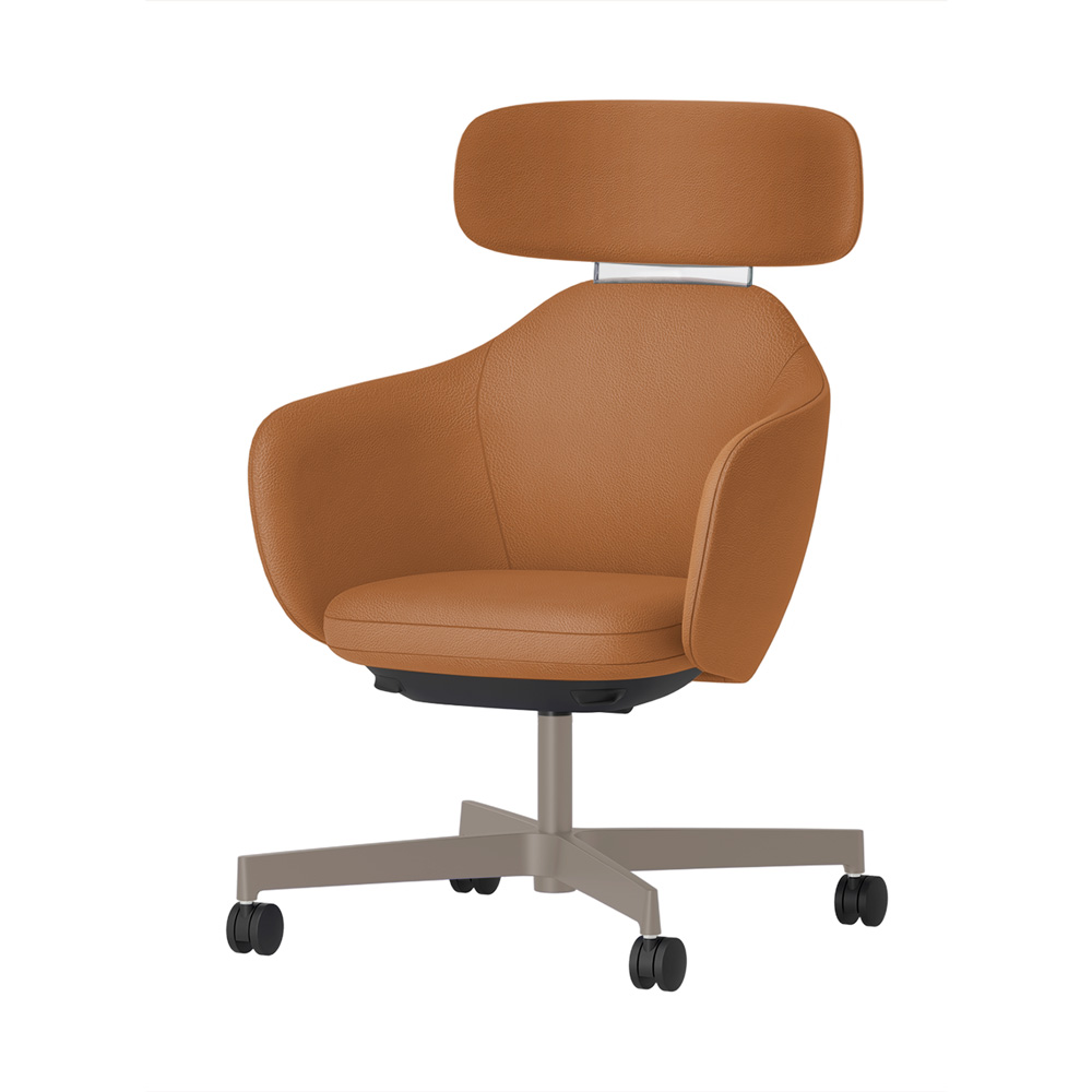 BIWA NST3KF-F527 high-type ( ハイタイプ ) 4本昇降脚 KF / Synthetic Leather ( Knoll - Prairie ) ナイロン双輪キャスター [ Leg: F5/ Satin Soft taupe | Backlest&Seat : 27 / Alley ]
