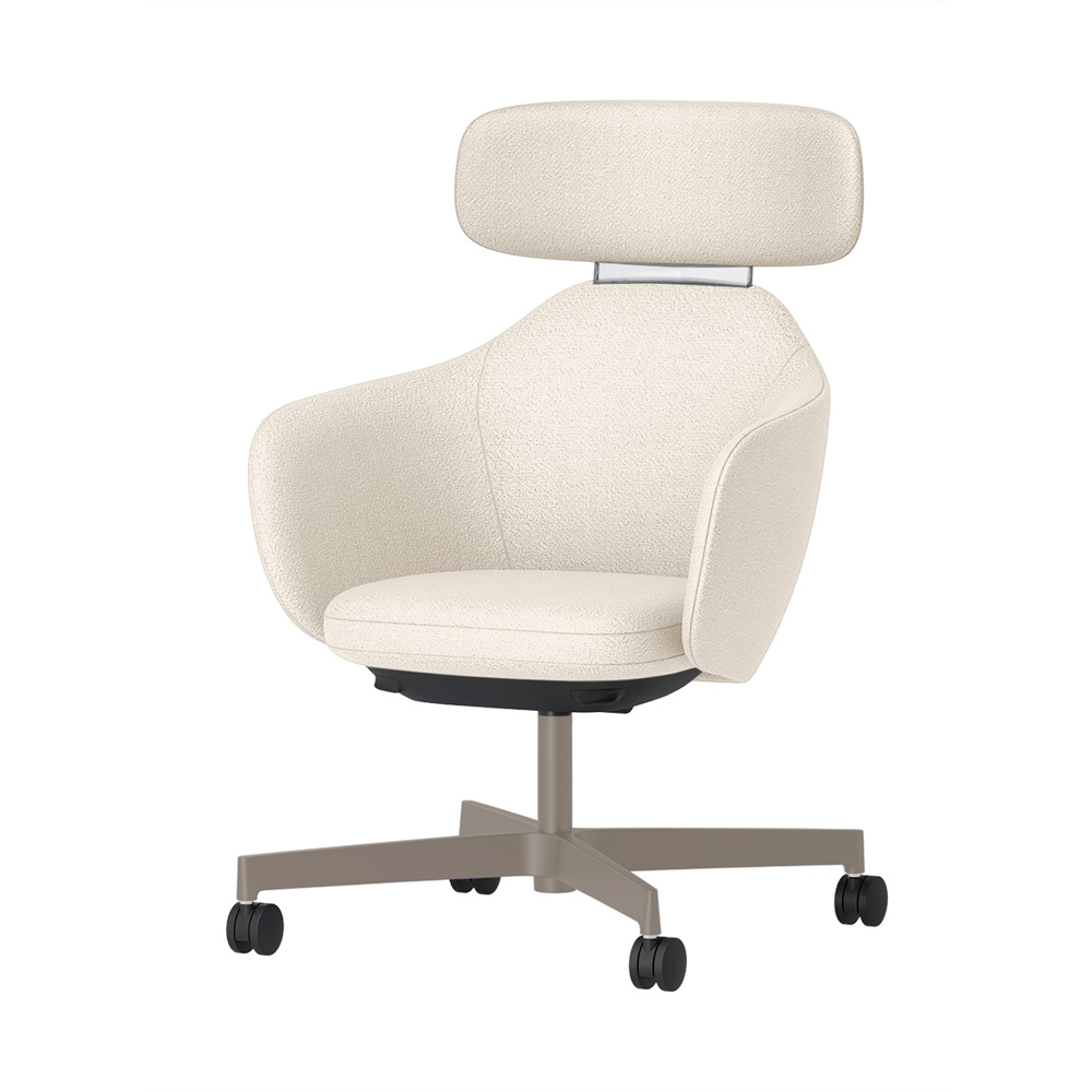BIWA NST3TS-F507 high-type ( ハイタイプ ) 4本昇降脚 TS / Fabric ( Kvadrat - Saxiion ) ナイロン双輪キャスター [ Leg: F5/ Satin Soft taupe | Backlest&Seat : 107 ]
