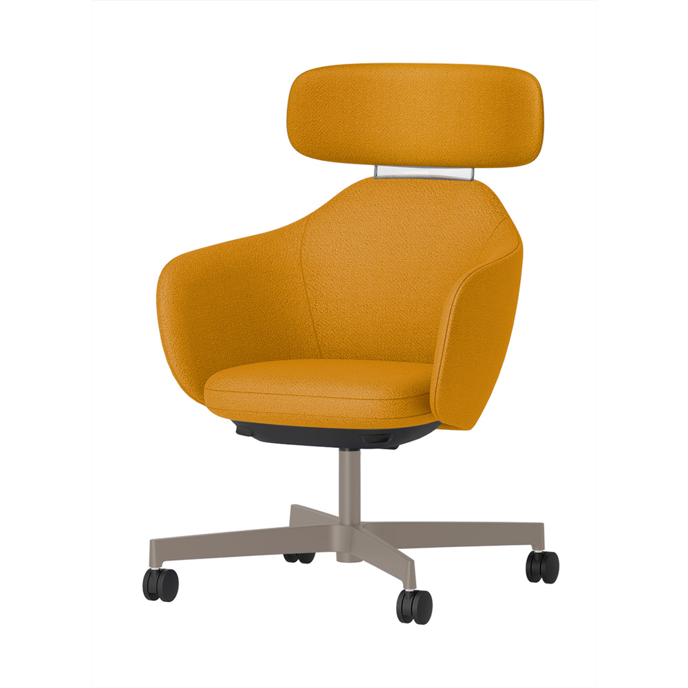 BIWA NST3TS-F547 high-type ( ハイタイプ ) 4本昇降脚 TS / Fabric ( Kvadrat - Saxiion ) ナイロン双輪キャスター [ Leg: F5/ Satin Soft taupe | Backlest&Seat : 447 ]