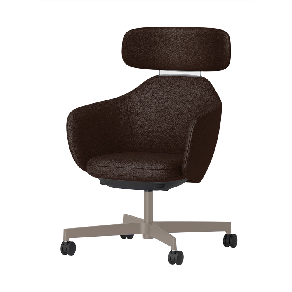 BIWA NST3TS-F597 high-type ( ハイタイプ ) 4本昇降脚 TS / Fabric ( Kvadrat - Saxiion ) ナイロン双輪キャスター [ Leg: F5/ Satin Soft taupe | Backlest&Seat : 397 ]