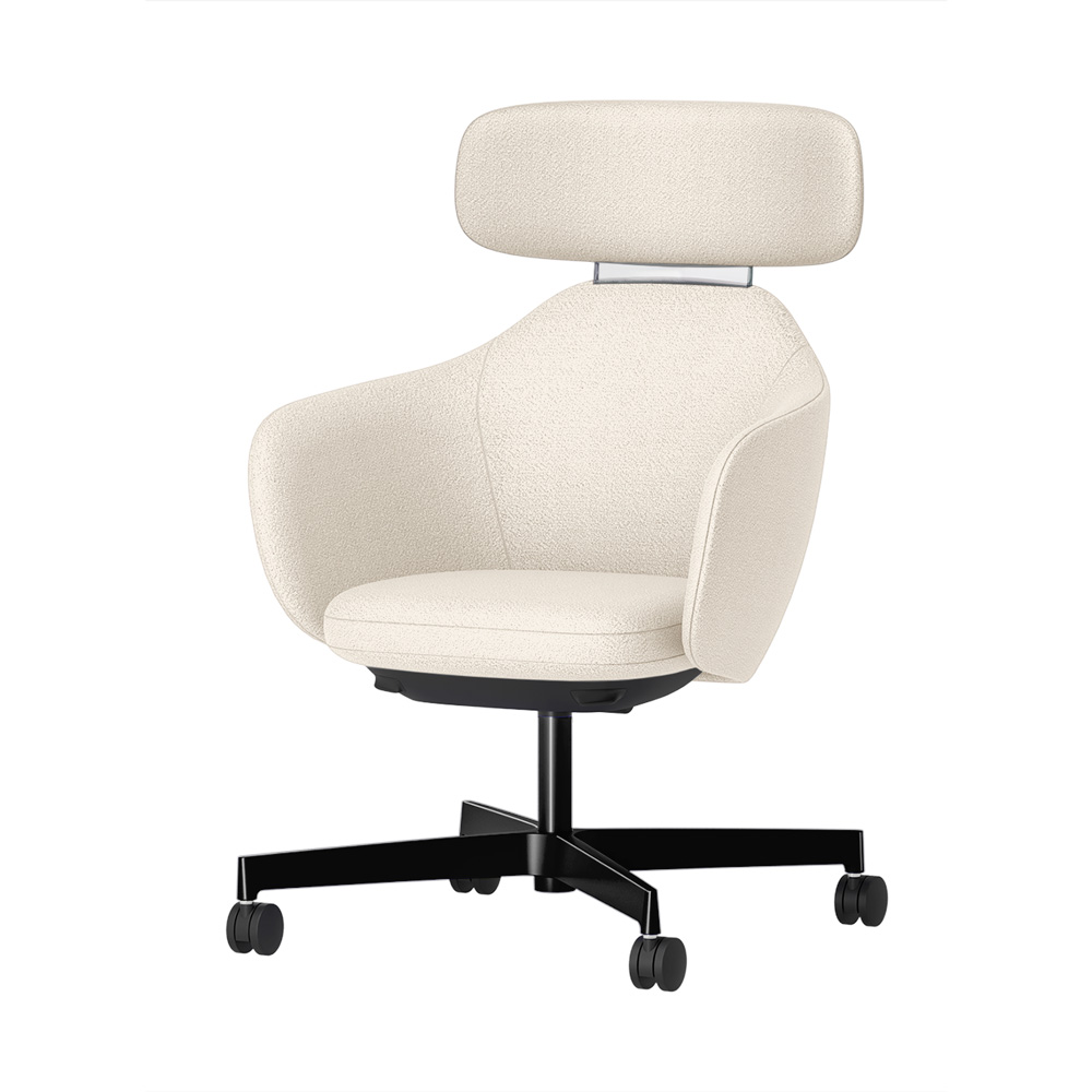 BIWA NST3TS-GT107 high-type ( ハイタイプ ) 4本昇降脚 TS / Fabric ( Kvadrat - Saxiion ) ナイロン双輪キャスター [ Leg: GT1/ Gloss Black T | Backlest&Seat : 107 ]