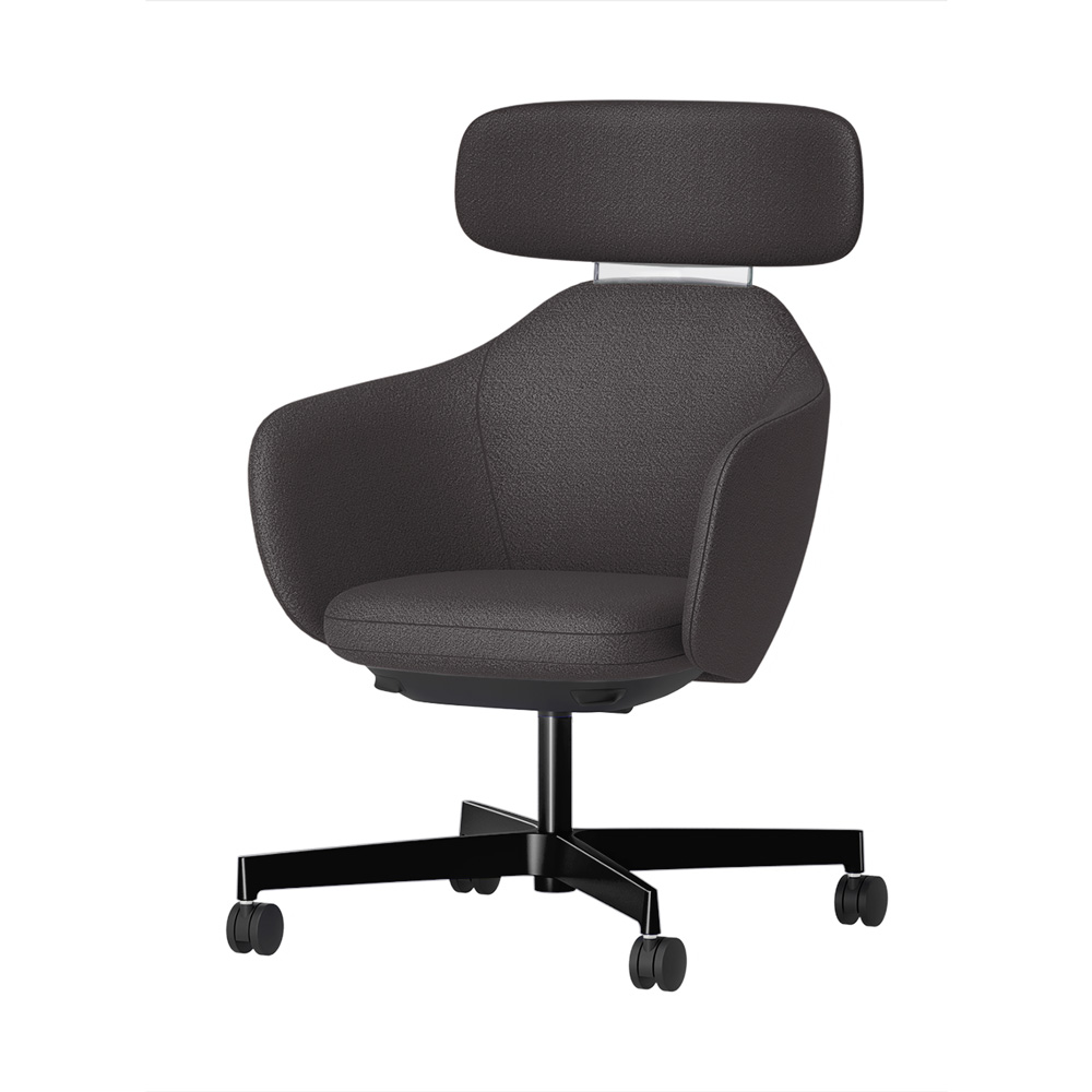 BIWA NST3TS-GT177 high-type ( ハイタイプ ) 4本昇降脚 TS / Fabric ( Kvadrat - Saxiion ) ナイロン双輪キャスター [ Leg: GT1/ Gloss Black T | Backlest&Seat : 177 ]