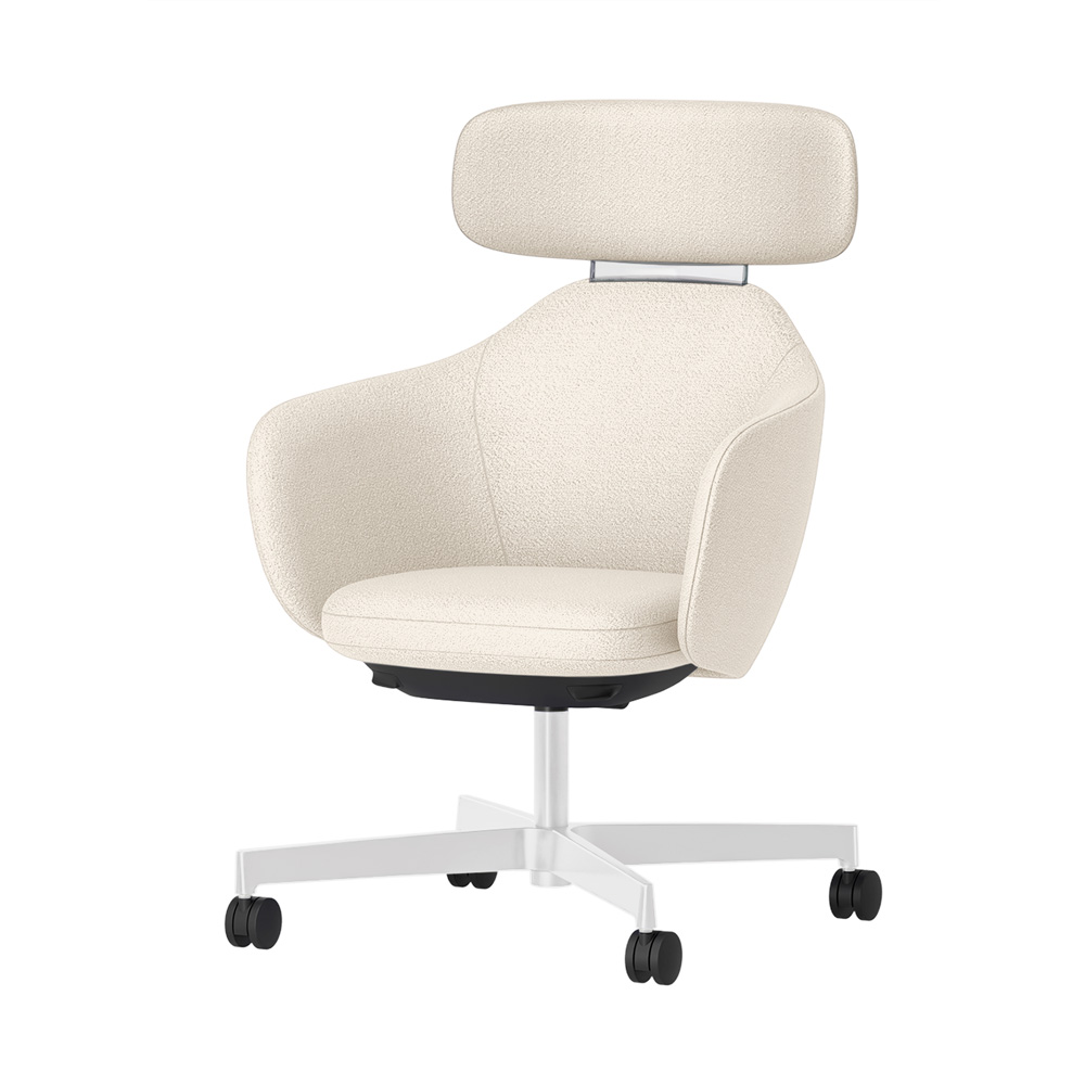 BIWA NST3TS-GT907 high-type ( ハイタイプ ) 4本昇降脚 TS / Fabric ( Kvadrat - Saxiion ) ナイロン双輪キャスター [ Leg: GT9/ Gloss White T | Backlest&Seat : 107 ]
