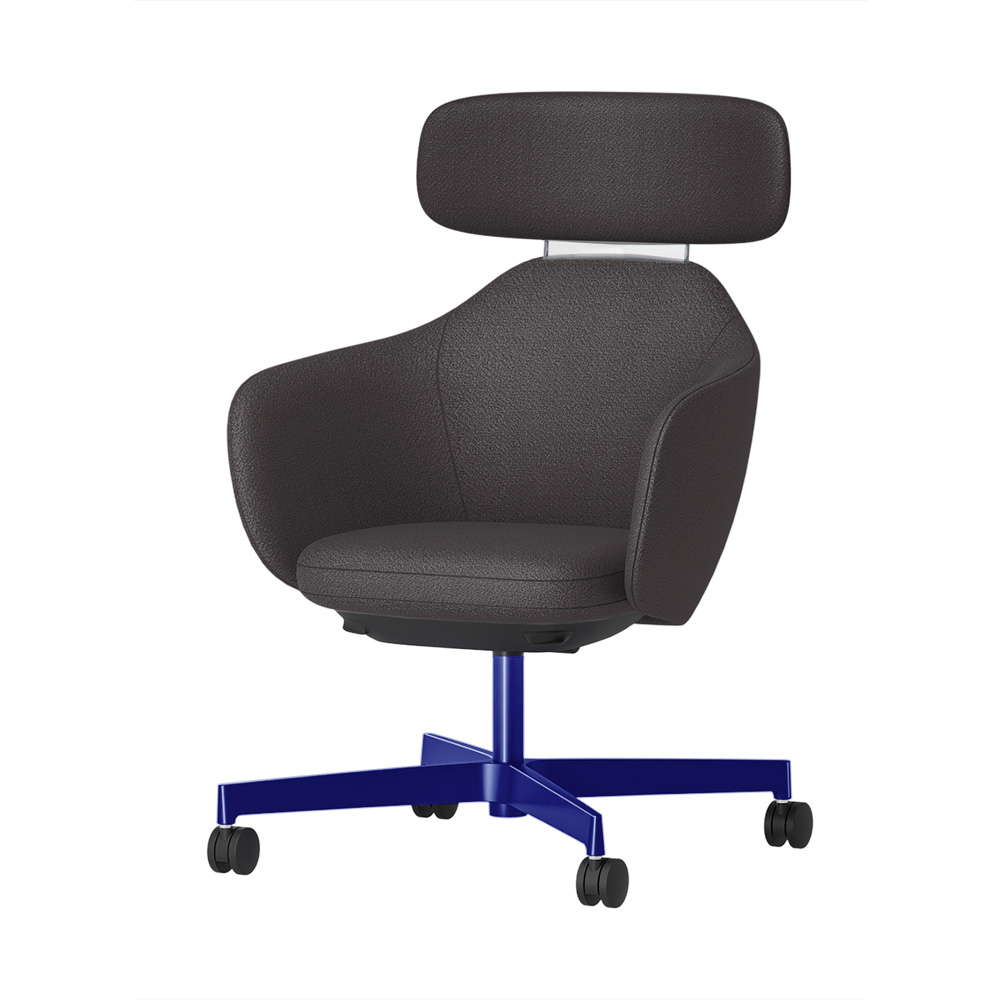 BIWA NST3TS-GV377 high-type ( ハイタイプ ) 4本昇降脚 TS / Fabric ( Kvadrat - Saxiion ) ナイロン双輪キャスター [ Leg: GV3/ Gloss Ultramarine | Backlest&Seat : 177 ]