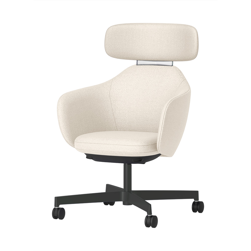 BIWA NST3TS-W207 high-type ( ハイタイプ ) 4本昇降脚 TS / Fabric ( Kvadrat - Saxiion ) ナイロン双輪キャスター [ Leg: W2/ Satin Off blacjk W | Backlest&Seat : 107 ]