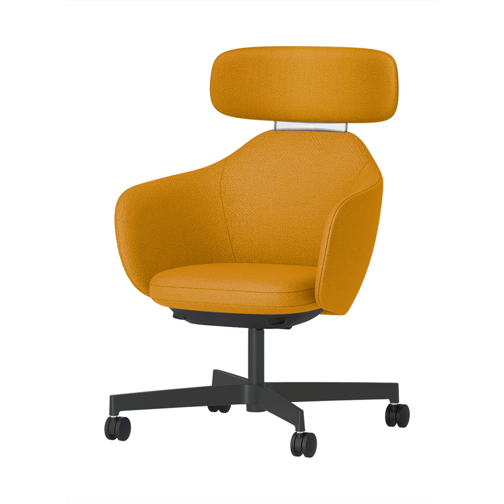 BIWA NST3TS-W247 high-type ( ハイタイプ ) 4本昇降脚 TS / Fabric ( Kvadrat - Saxiion ) ナイロン双輪キャスター [ Leg: W2/ Satin Off blacjk W | Backlest&Seat : 447 ]