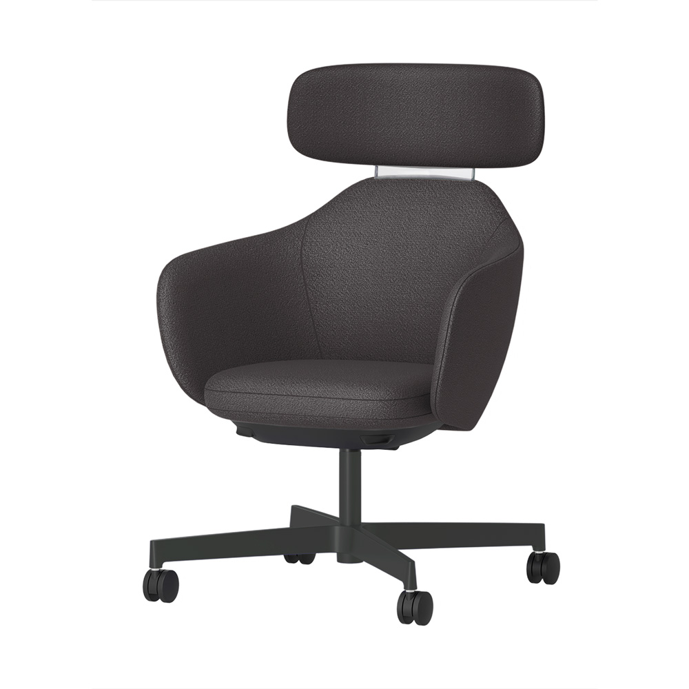 BIWA NST3TS-W277 high-type ( ハイタイプ ) 4本昇降脚 TS / Fabric ( Kvadrat - Saxiion ) ナイロン双輪キャスター [ Leg: W2/ Satin Off blacjk W | Backlest&Seat : 177 ]