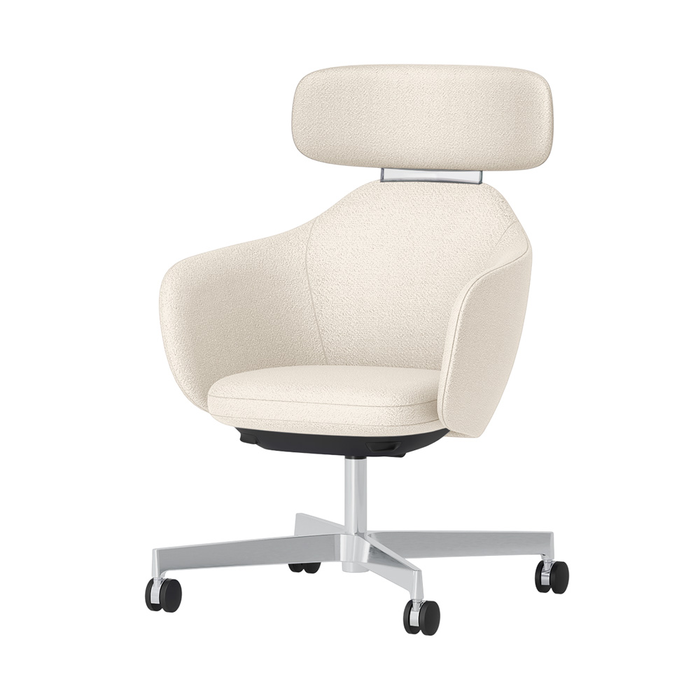 BIWA NST3TS-Z907 high-type ( ハイタイプ ) 4本昇降脚 TS / Fabric ( Kvadrat - Saxiion ) ナイロン双輪キャスター [ Leg: Z9/ Aliminium Mirror | Backlest&Seat : 107 ]