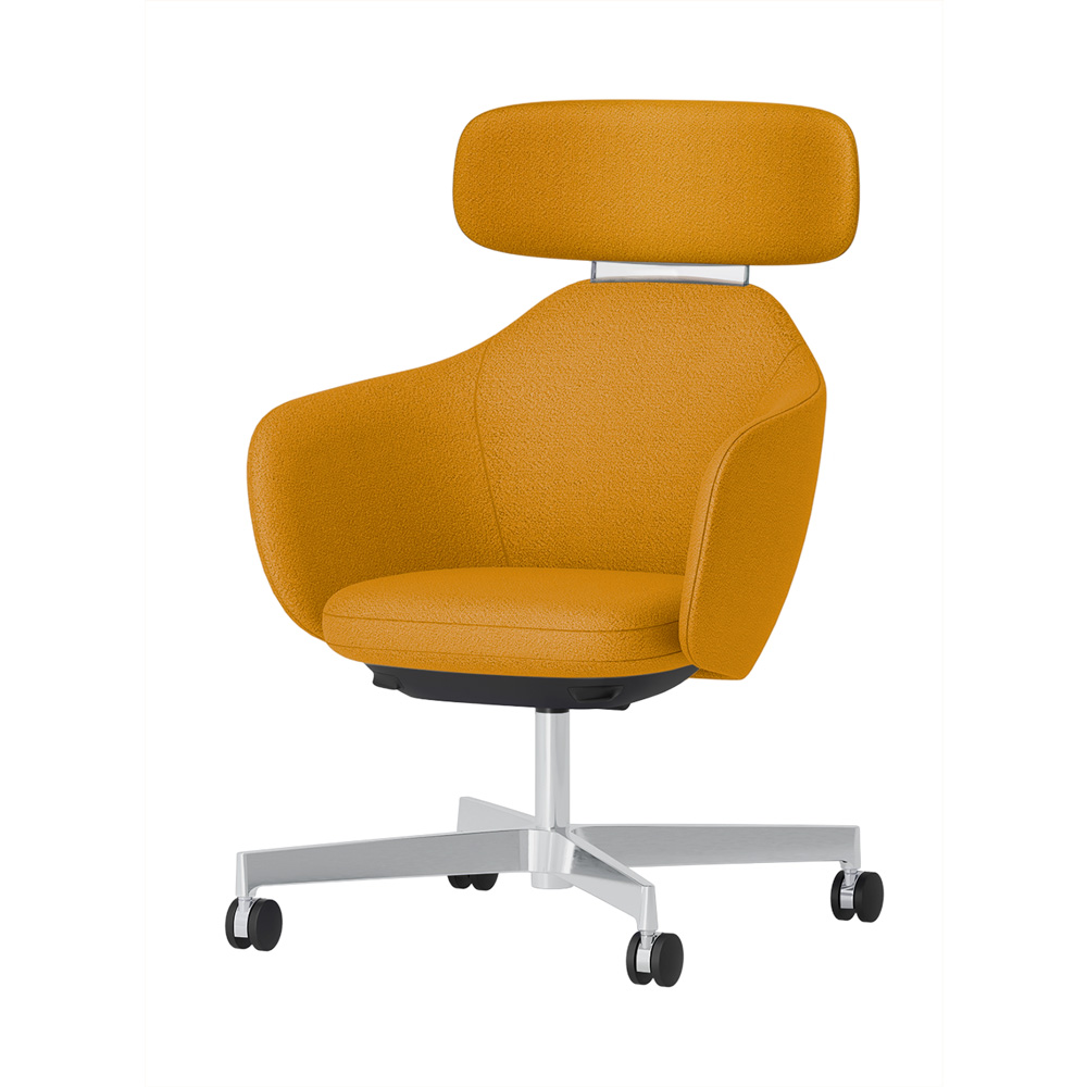 BIWA NST3TS-Z947 high-type ( ハイタイプ ) 4本昇降脚 TS / Fabric ( Kvadrat - Saxiion ) ナイロン双輪キャスター [ Leg: Z9/ Aliminium Mirror | Backlest&Seat : 447 ]