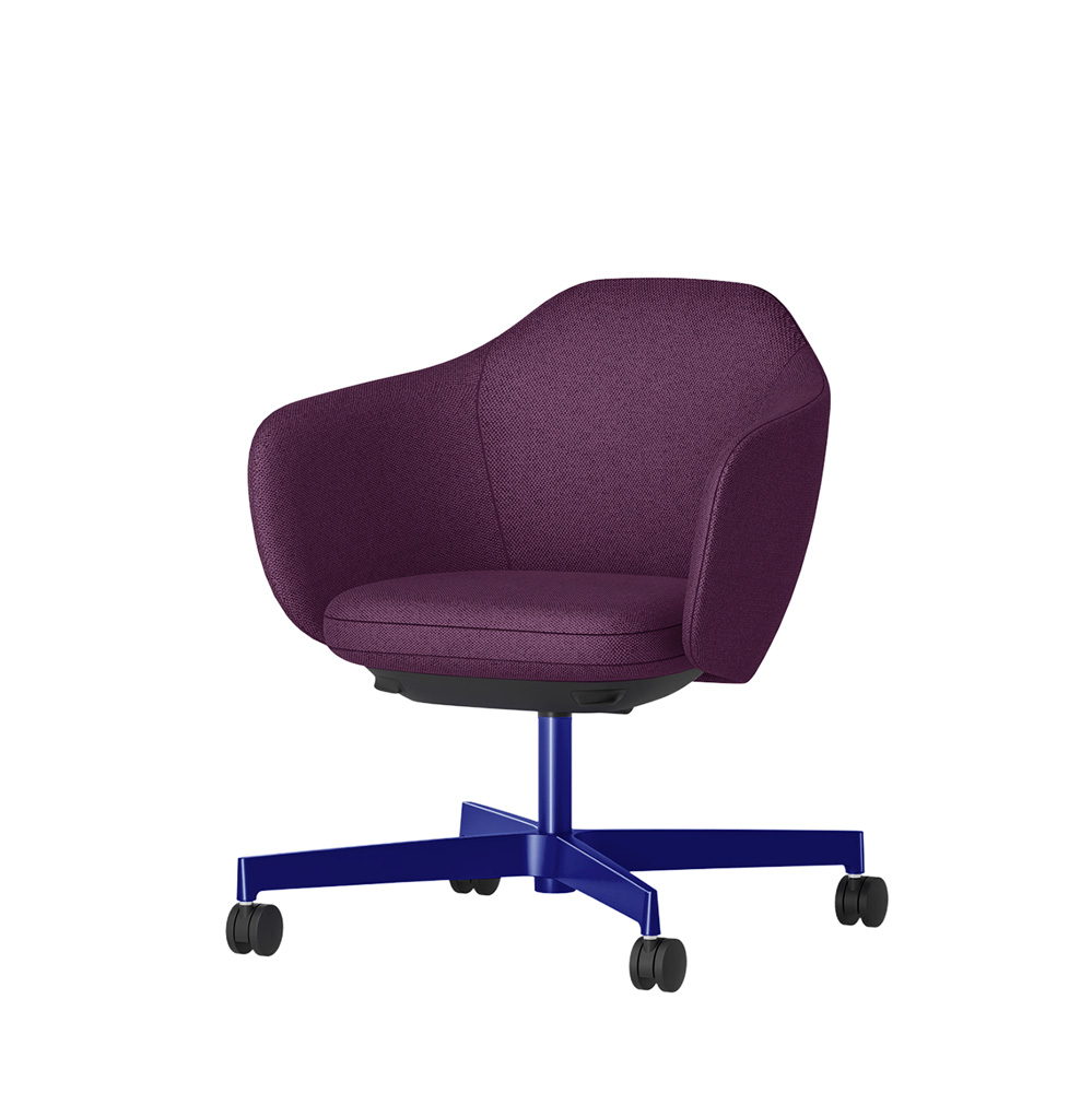 BIWA NST4KE-GV310 low-type  (ロータイプ ) 4本昇降脚 KE / Fabric ( Knolll - Hourglass ) ナイロン双輪キャスター [ Leg: GV3/ Gloss Ultramarine | Seat : 12 / Jelly ]