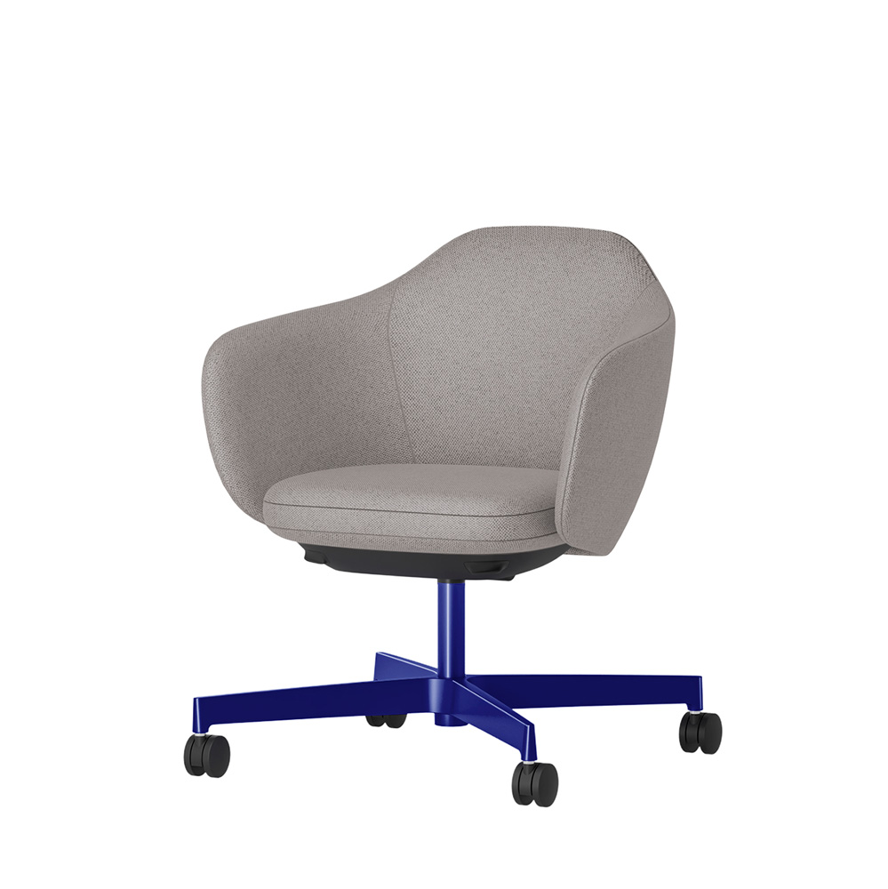 BIWA NST4KE-GV322 low-type  (ロータイプ ) 4本昇降脚 KE / Fabric ( Knolll - Hourglass ) ナイロン双輪キャスター [ Leg: GV3/ Gloss Ultramarine | Seat : 24 / Misty ]