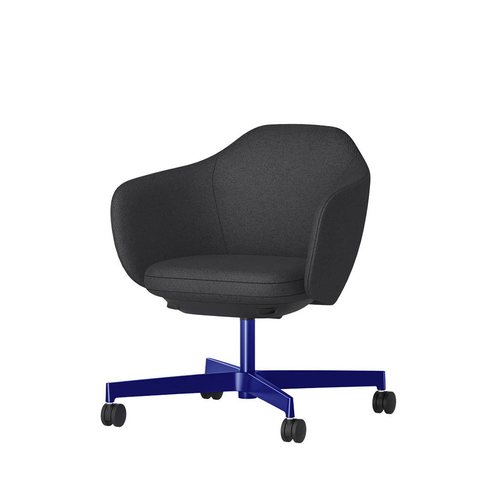 BIWA NST4KE-GV328 low-type  (ロータイプ ) 4本昇降脚 KE / Fabric ( Knolll - Hourglass ) ナイロン双輪キャスター [ Leg: GV3/ Gloss Ultramarine | Seat : 27 / Alley ]