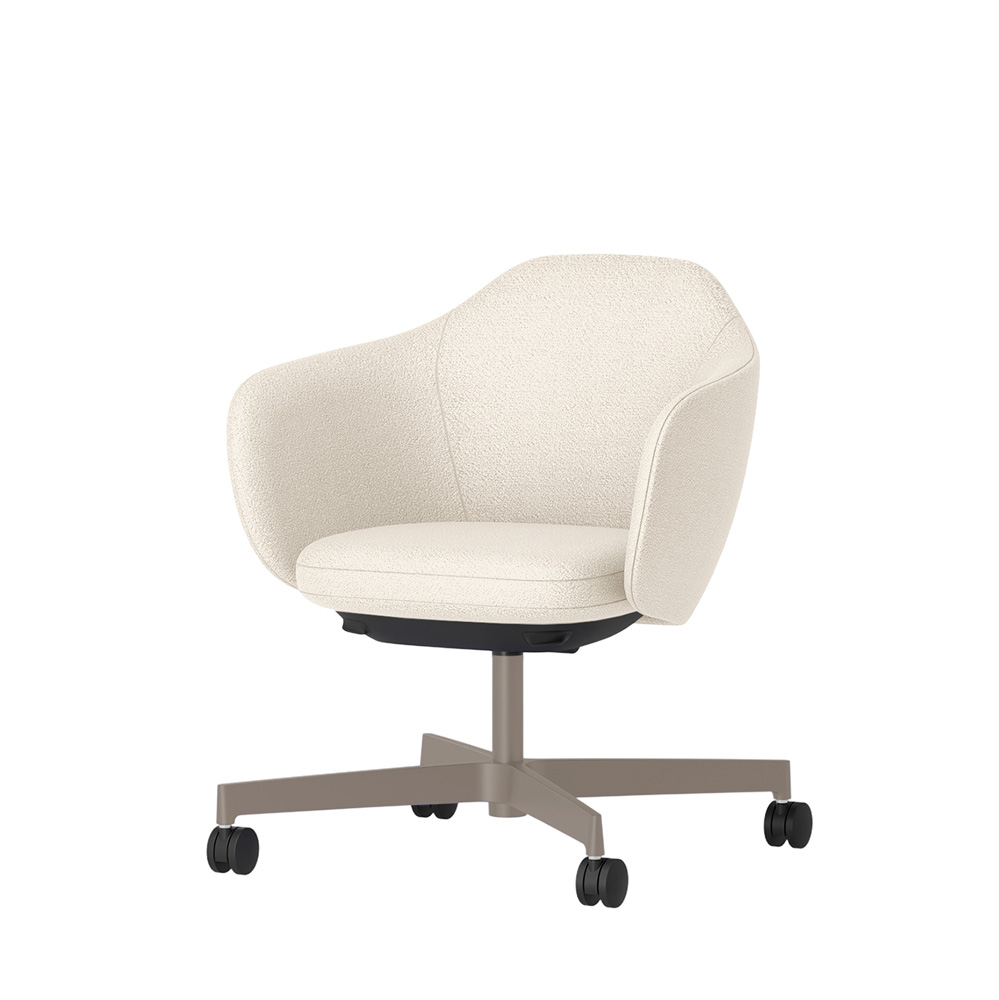 BIWA NST4CM-F5H8 low-type  (ロータイプ ) 4本昇降脚 TS / Fabric ( Kvadrat - Saxiion ) ナイロン双輪キャスター [ Leg: F5/ Satin Soft taupe | Seat : 107 ]