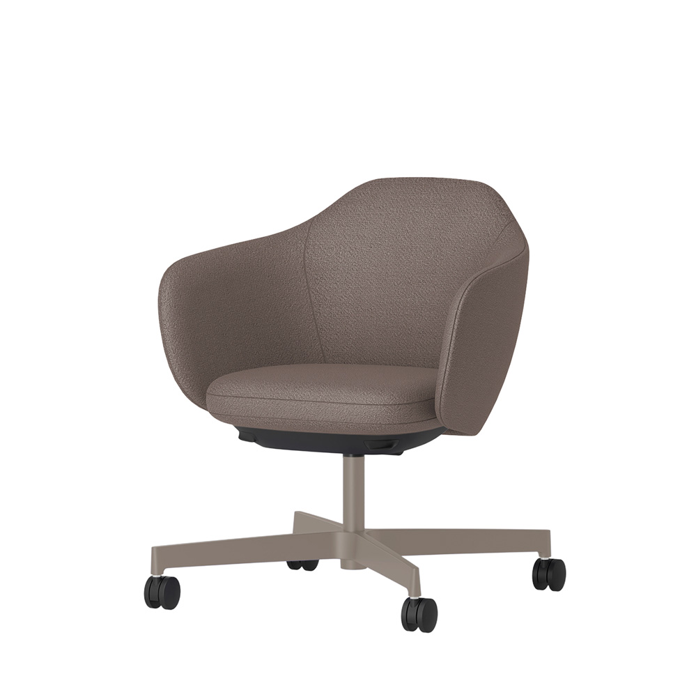 BIWA NST4CMM-F5H8 low-type  (ロータイプ ) 4本昇降脚 TS / Fabric ( Kvadrat - Saxiion ) ナイロン双輪キャスター [ Leg: F5/ Satin Soft taupe | Seat : 367 ]