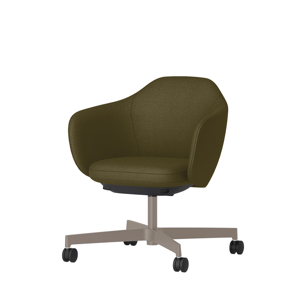 BIWA NST4CM-F5W2 low-type  (ロータイプ ) 4本昇降脚 TS / Fabric ( Kvadrat - Saxiion ) ナイロン双輪キャスター [ Leg: F5/ Satin Soft taupe | Seat : 987 ]