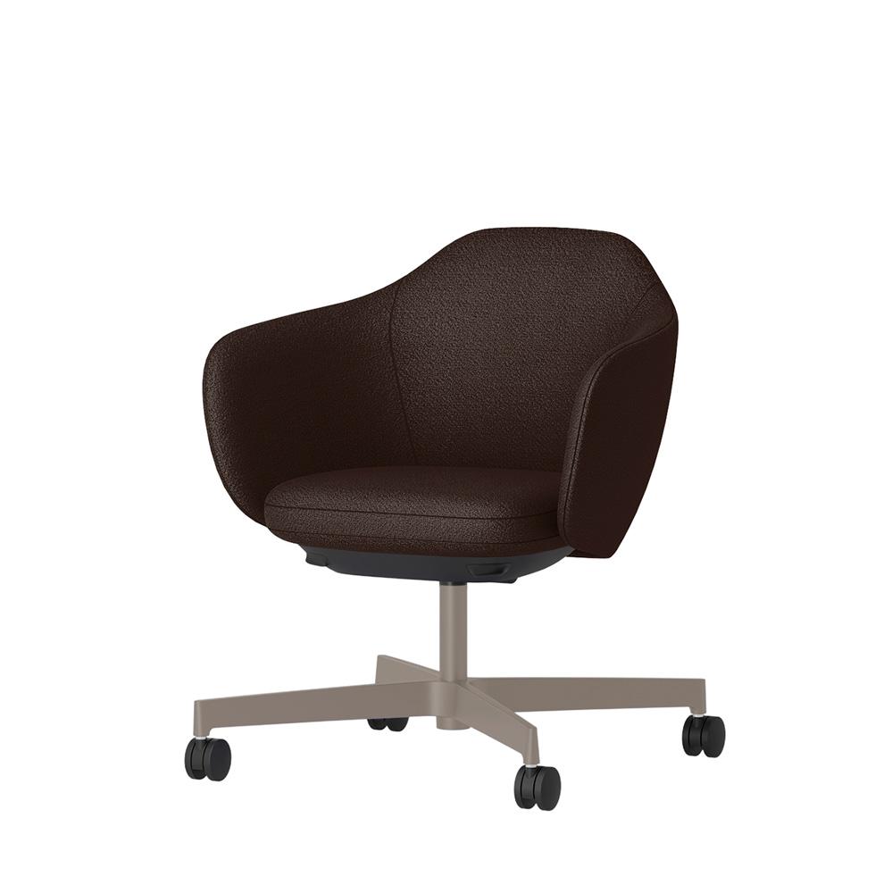 BIWA NST4CMM-F5C5 low-type  (ロータイプ ) 4本昇降脚 TS / Fabric ( Kvadrat - Saxiion ) ナイロン双輪キャスター [ Leg: F5/ Satin Soft taupe | Seat : 397 ]