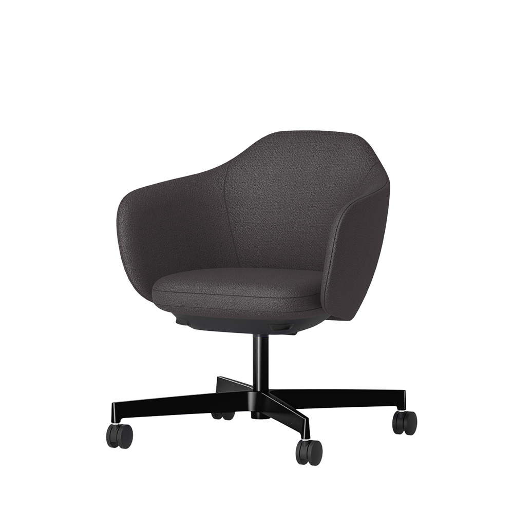 BIWA NST4KEM-F503 low-type  (ロータイプ ) 4本昇降脚 TS / Fabric ( Kvadrat - Saxiion ) ナイロン双輪キャスター [ Leg: GT1/ Gloss Black T | Seat : 177 ]