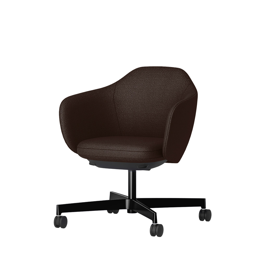 BIWA NST4KEM-F524 low-type  (ロータイプ ) 4本昇降脚 TS / Fabric ( Kvadrat - Saxiion ) ナイロン双輪キャスター [ Leg: GT1/ Gloss Black T | Seat : 397 ]