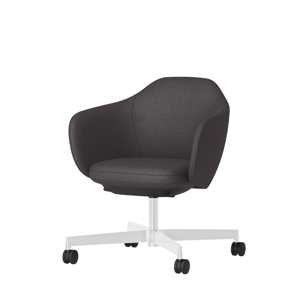BIWA NST4KEM-W203 low-type  (ロータイプ ) 4本昇降脚 TS / Fabric ( Kvadrat - Saxiion ) ナイロン双輪キャスター [ Leg: GT9/ Gloss White T | Seat : 177 ]
