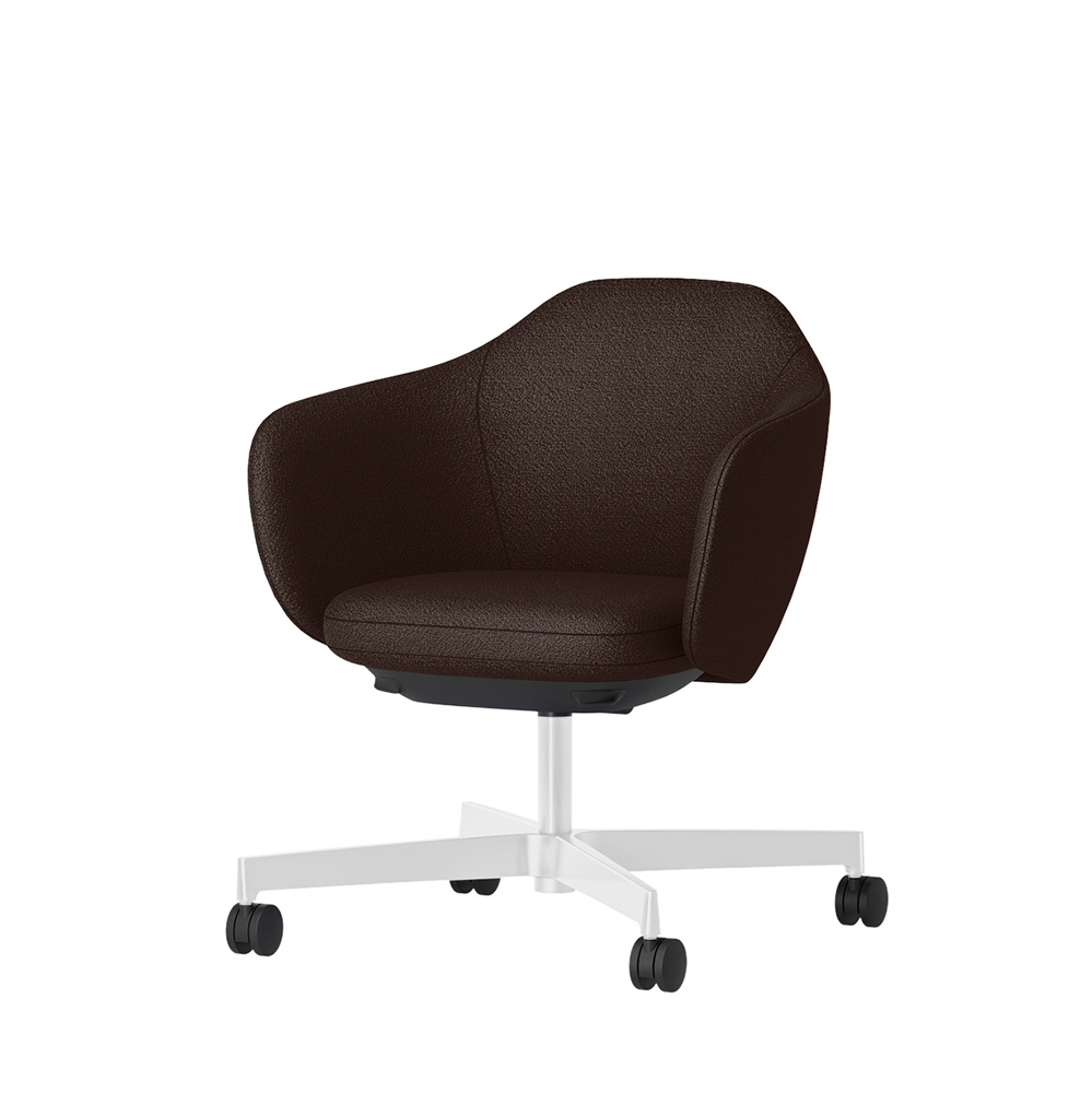 BIWA NST4KEM-W224 low-type  (ロータイプ ) 4本昇降脚 TS / Fabric ( Kvadrat - Saxiion ) ナイロン双輪キャスター [ Leg: GT9/ Gloss White T | Seat : 397 ]