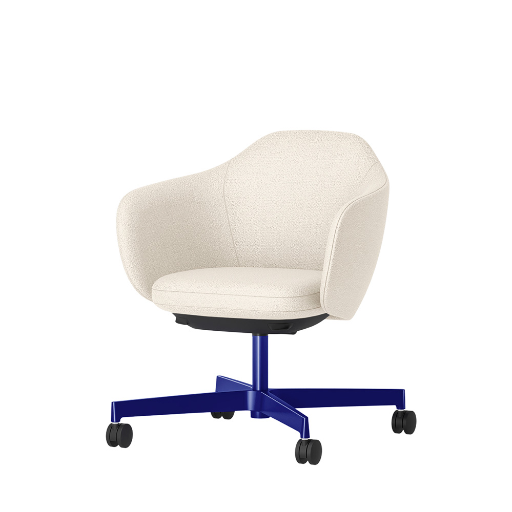BIWA NST4CMM-GT9C5 low-type  (ロータイプ ) 4本昇降脚 TS / Fabric ( Kvadrat - Saxiion ) ナイロン双輪キャスター [ Leg: GV3/ Gloss Ultramarine | Seat : 107 ]