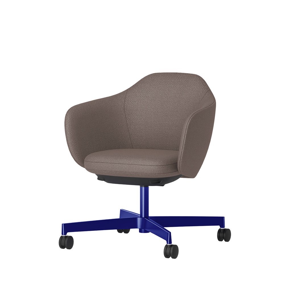 BIWA NST4CM-Z9C5 low-type  (ロータイプ ) 4本昇降脚 TS / Fabric ( Kvadrat - Saxiion ) ナイロン双輪キャスター [ Leg: GV3/ Gloss Ultramarine | Seat : 367 ]