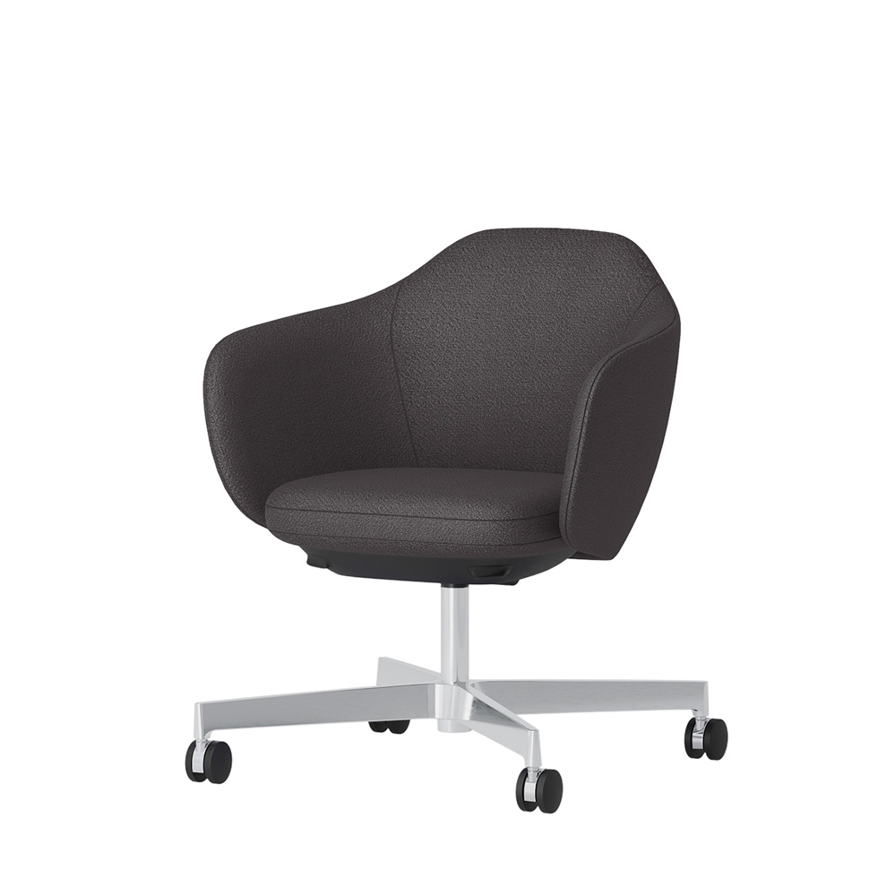 BIWA NST4KEM-GV303 low-type  (ロータイプ ) 4本昇降脚 TS / Fabric ( Kvadrat - Saxiion ) ナイロン双輪キャスター [ Leg: Z9/ Aliminium Mirror | Seat : 177 ]