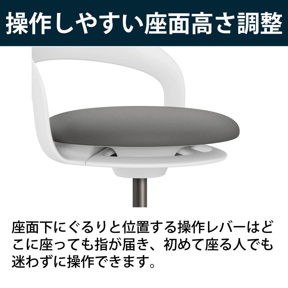 サポートスツールS PCK-601DLP-W9Q6 ナイロン双輪キャスター 張地