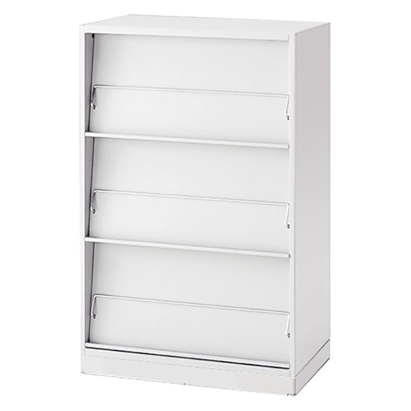 シンラインキャビネットA4シリーズ H1186タイプ EHFM-128BHS-W9  雑誌架型 ベース付/下段用 ［W9/ホワイト］