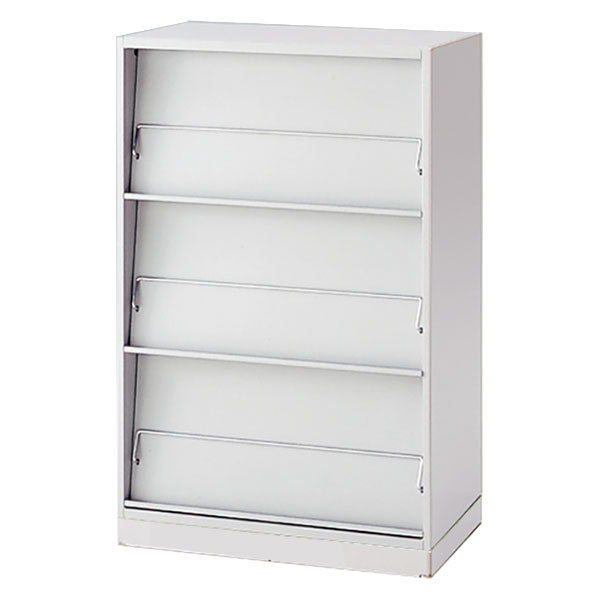 シンラインキャビネットA4シリーズ H1186タイプ EHFM-128BHS-WE  雑誌架型 ベース付/下段用 ［WE/ホワイトグレー］