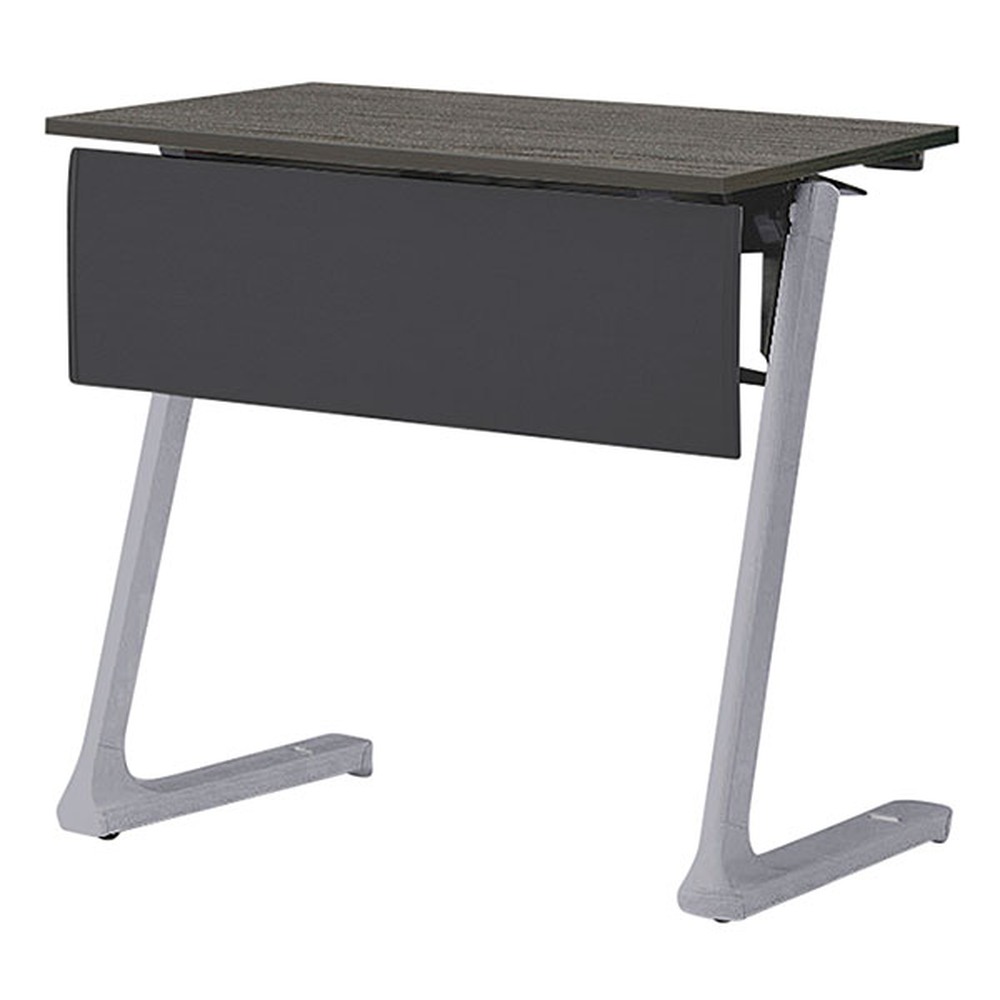 折りたたみテーブル レスパス ブラック幕板付 棚付 750×450mm ［脚：シルバーメタリック/天板：アッシュドオークD］ THT-074KS1-ZR