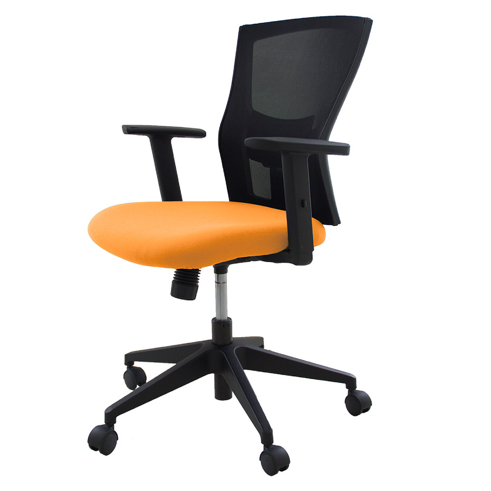 サリダチェア （ SALIDA CHAIR ） YL5 可動肘付 背メッシュ YL5-0RBL-AEL ［ ブラック / オレンジ ］