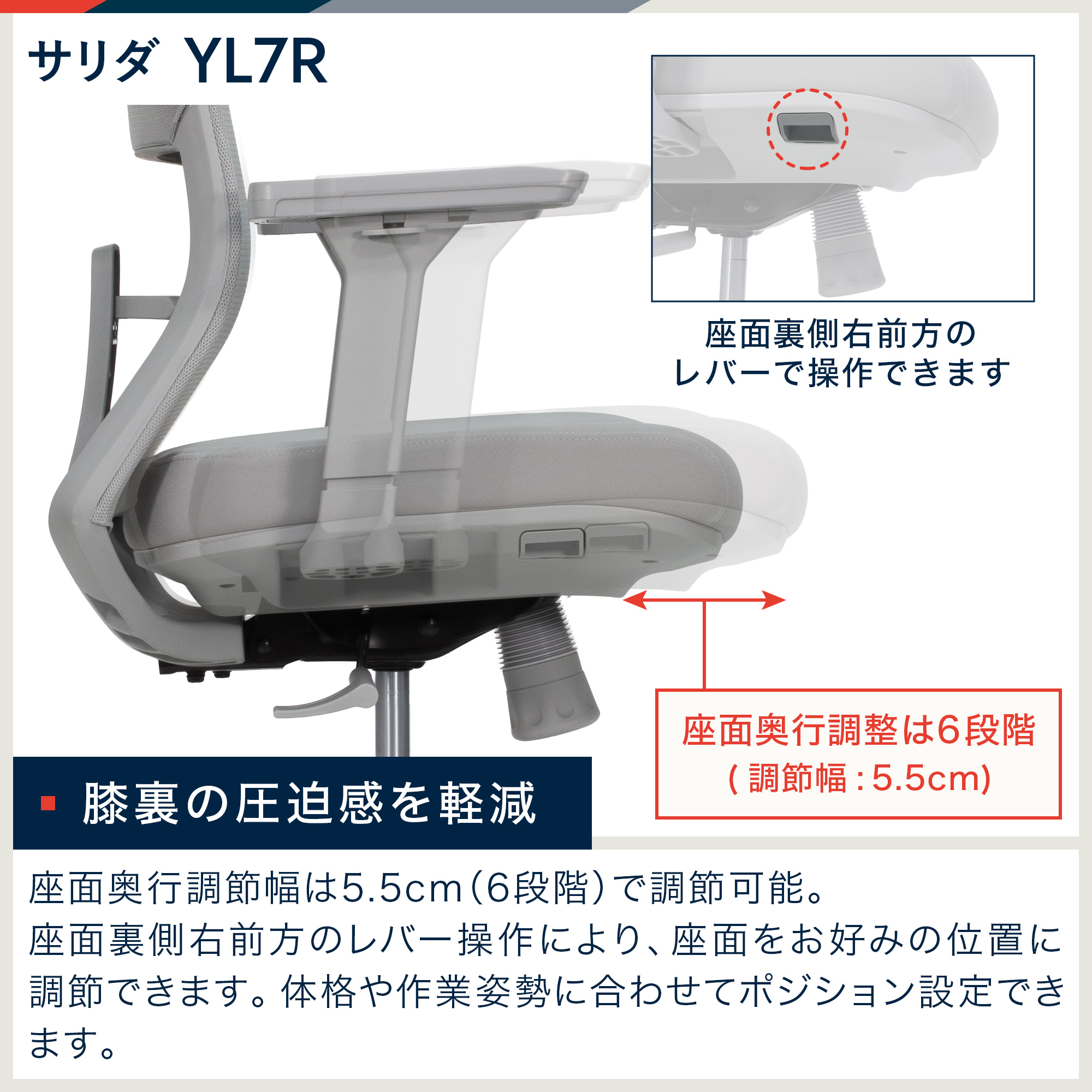 サリダ YL7R YL7R-GGR-HAEL ヘッドレスト 肘付［ グレー ］