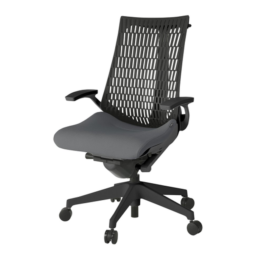アクトチェア エラストマーバック KG445SCHMT1T3T1 固定肘 ハンガー ベースカラー：T1 樹脂脚 抵抗付ウレタン双輪キャスター ［座×背：T3T1］