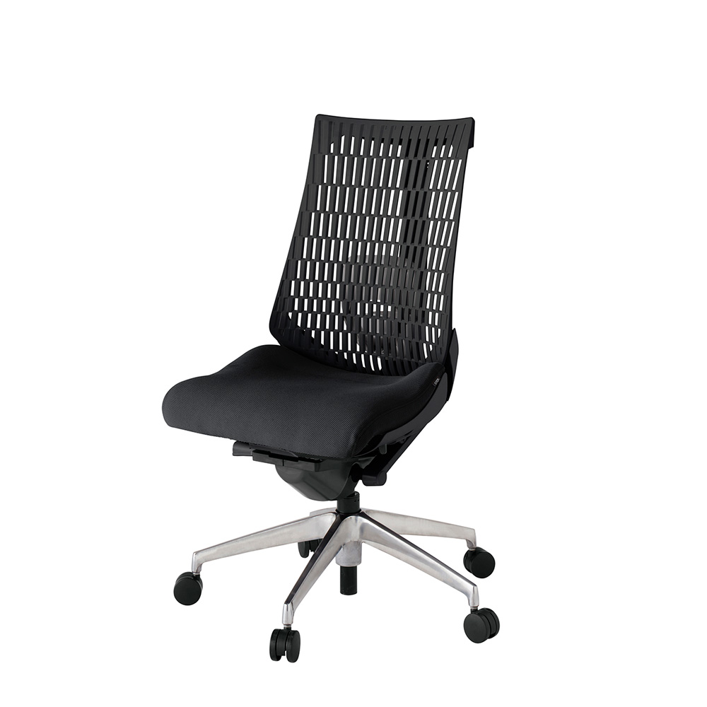 アクト2 KJ420PS-ZTT1T1 エラストマバック プレーン ランバーサポート ナイロンキャスター[ ベースカラー: ZT 張地カラー: T1 / ブラック  ]