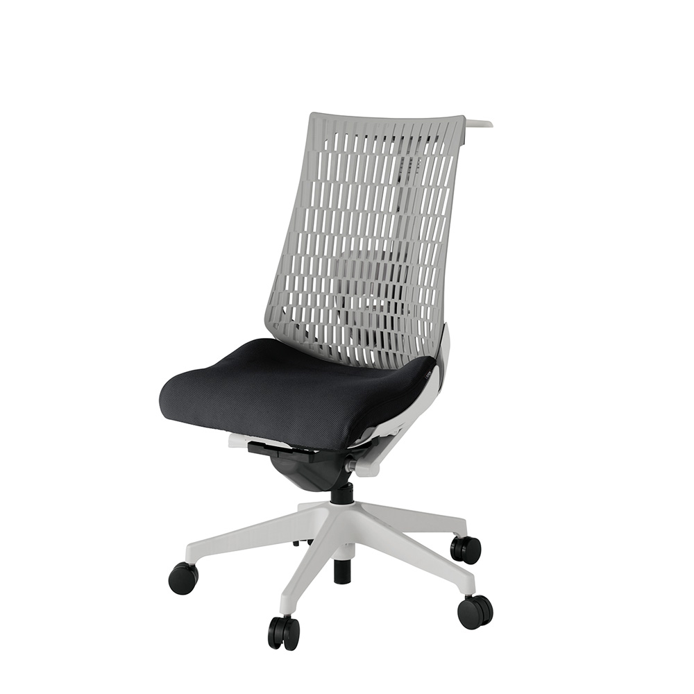 アクト2 KJ420PSHGNT1T6 エラストマバック プレーン ランバーサポート ハンガーナイロンキャスター[ ベースカラー: GN 張地カラー: T1 / ブラック  ]