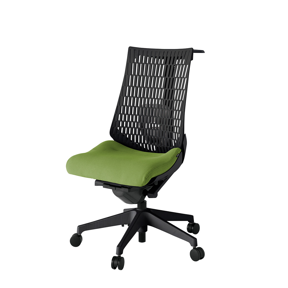 アクト2 KJ420PSHT1Q7T1 エラストマバック プレーン ランバーサポート ハンガーナイロンキャスター[ ベースカラー: T1 張地カラー: Q7 / グラスグリーン  ]