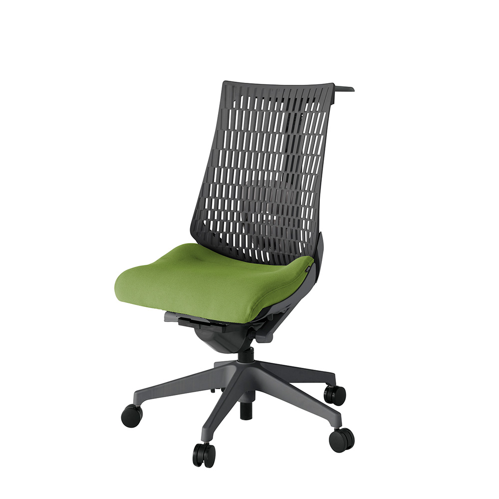 アクト2 KJ420PSHW2Q7W2 エラストマバック プレーン ランバーサポート ハンガーナイロンキャスター[ ベースカラー: W2 張地カラー: Q7 / グラスグリーン  ]