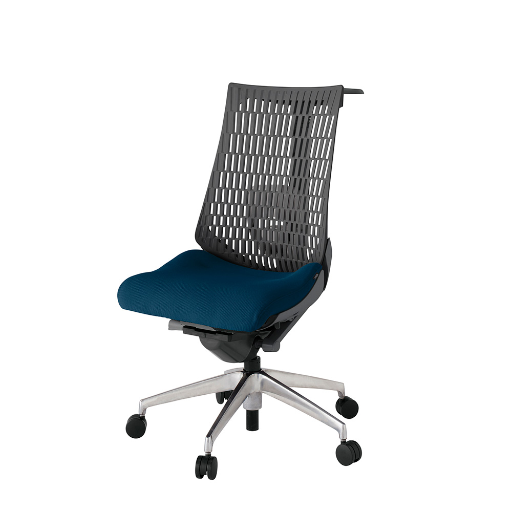 アクト2 KJ420PSHZDB2W2 エラストマバック プレーン ランバーサポート ハンガーナイロンキャスター[ ベースカラー: ZD 張地カラー: B2 / ネイビーブルー  ]