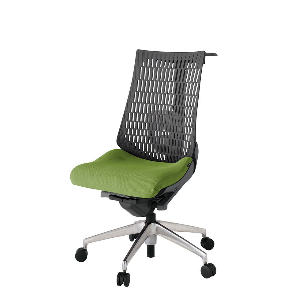 アクト2 KJ420PSHZDQ7W2 エラストマバック プレーン ランバーサポート ハンガーナイロンキャスター[ ベースカラー: ZD 張地カラー: Q7 / グラスグリーン  ]